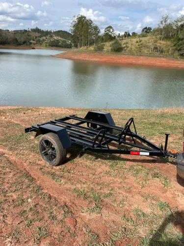 Carretinha Reboque Prancha Documentada para 3 motos
