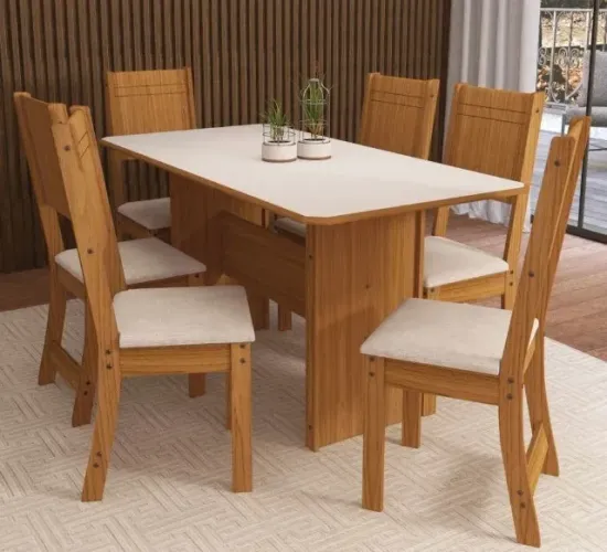 Mesa de Jantar c/ 6 Cadeiras 1,50X0,76m Fazemos entrega Varios modelos
