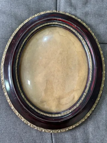 Moldura Mogno Vidro Côncavo 