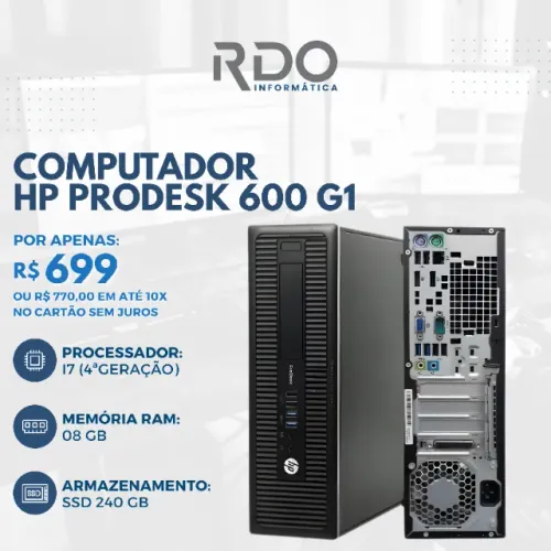Computador HP ProDesk i7 4ª Geração 8GB SSD 240GB - PC corporativo / Ideal para empresas! 