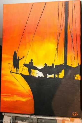 Surf Adventures Obra de Arte Capa do Filme Clássico Brasileiro SurfArt Quadro Pintura Tela