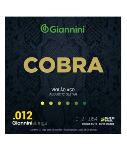 Encordoamento P/ Violão Giannini Cobra 012 Bronze 85/15