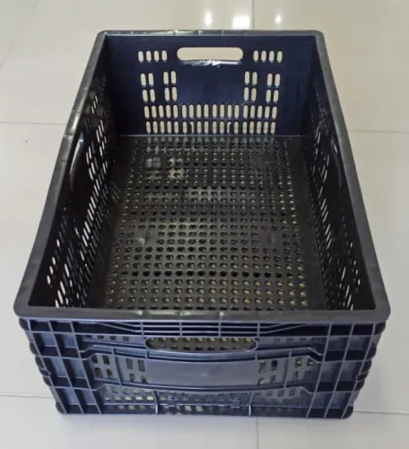 Caixa plastica vazada de 60 litros cor preta 