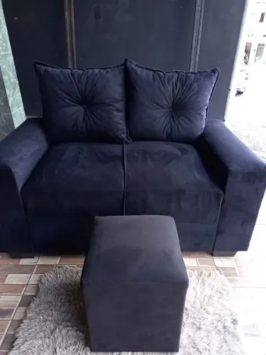 Sofá 2 Lugares com Puff Confortável - 