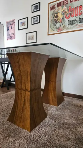 Mesa de Jantar com tampo de vidro