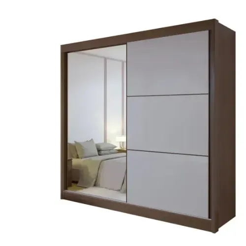 Guarda Roupa Casal Titanium Marrom 2 Portas