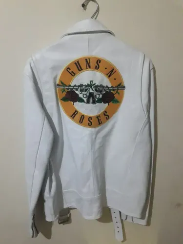 Jaqueta de Couro Guns N' Roses Branca