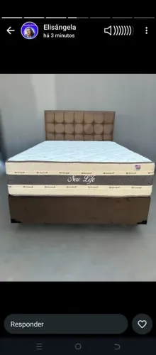 Cama casal com colchão New Life alto e confortável