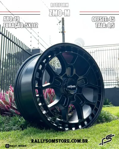 Jogo De Rodas Rotiform ZMO-M R180 Preto Semi-Brilho 5x112 - 19x8,5 Offset 45