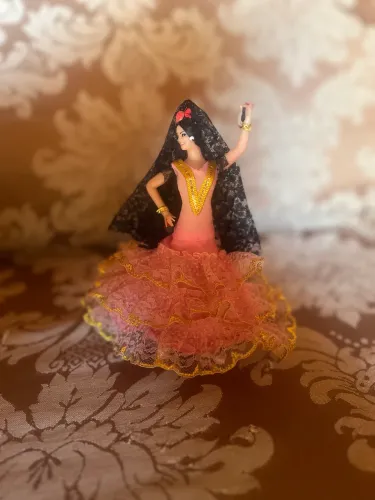 BONECA ESPANHOLA FLAMENCA ORIGINAL ( cor rosa ) 