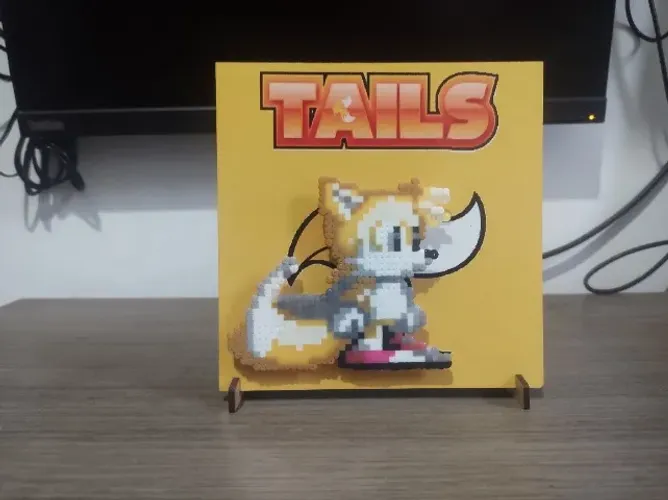Placa Decorativa 3D - Quadro do Tails