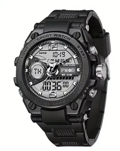 Relógio de pulso digital militar masculino à prova d'água LED relógio de quartzo relógio e