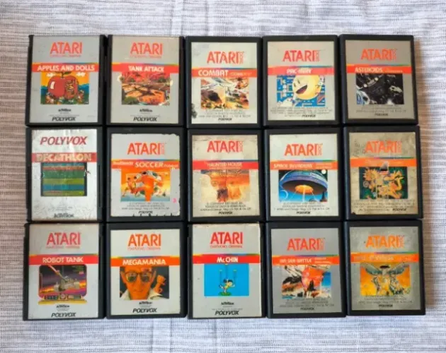 Lote 15 Jogos Cartuchos Jogos Antigos da Polyvox Atari 2600
