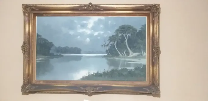 Óleo sobre tela Reynoso - Cena amazonense 