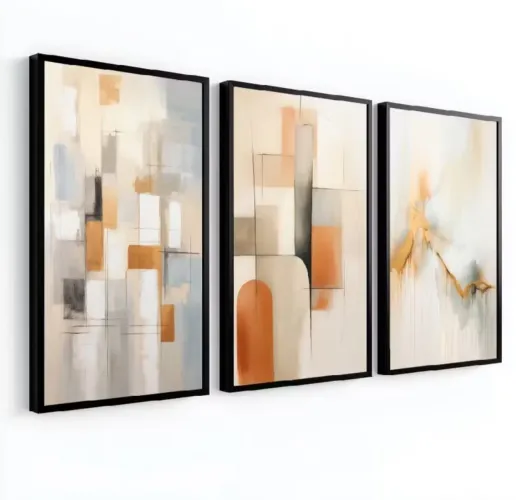 Vendo trio de quadro com moldura 50x70