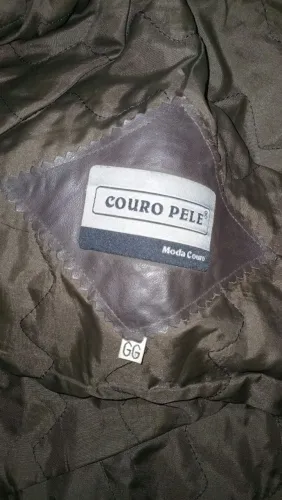 Jaqueta de couro masculina,cor marrom