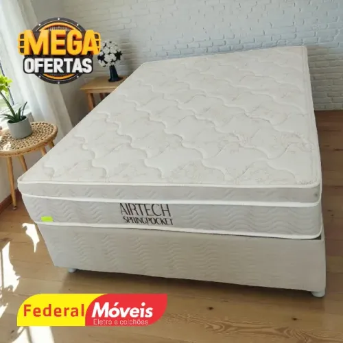 Cama Box Casal 1,38m Base e Colchão de 25cm de altura Ortobom SUPER OFERTA