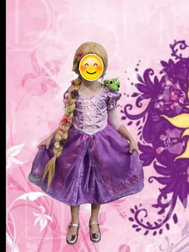 Fantasia Rapunzel Princesas Completa CosplayDisney Carnaval Infantil Menina