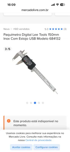 PAQUÍMETRO DIGITAL 150MM INOX - NOVO NA CAIXA | R$ 65,00
