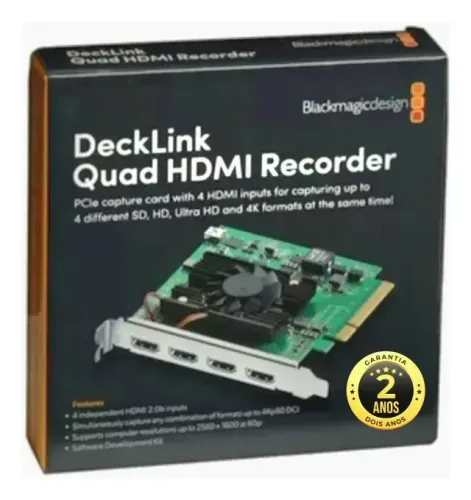 Gravador Hdmi Blackmagic Design Decklink Quad