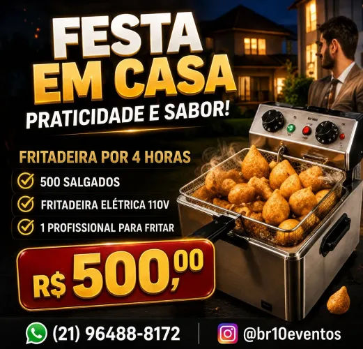 500 Salgados + fritadeira por 500,00
