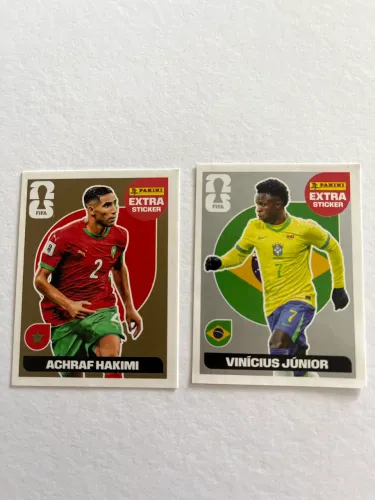 Figurinha legend Hakimi Gold e Vini Júnior Prata copa 2026