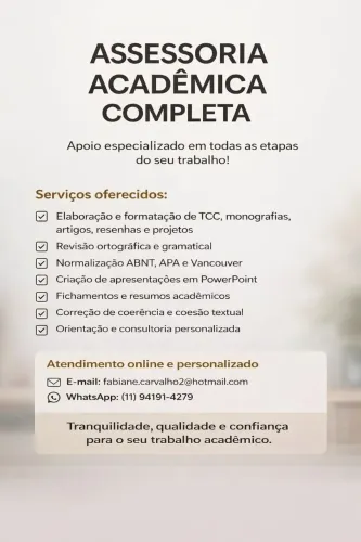 Assessoria Acadêmica Completa - TCC, Monografia, Artigos e Formatação ABNT