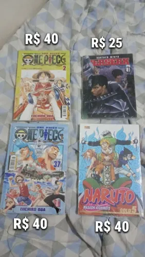 Vendo mangás lacrados (one piece, naruto e berserk)