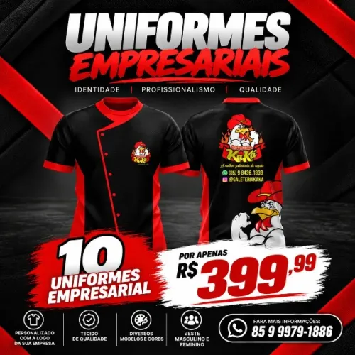 10 UNIFORMES EMPRESARIAL POR APENAS R$ 399,99