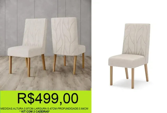 cadeira- estofada- compre hoje e receba em até 72 horas