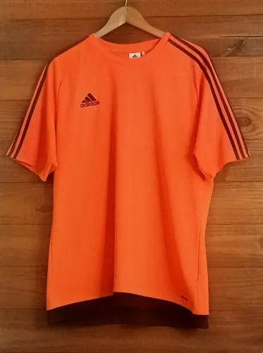 Camisa Adidas Original XL Laranja Neon Dry Fit Treino Academia