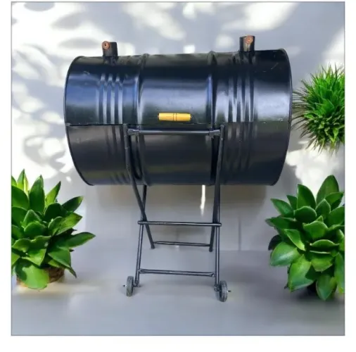 Churrasqueira Tambor 200L Bafo c/ Suporte Carrinho