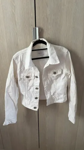 Jaqueta jeans branca prefixo tamanho g