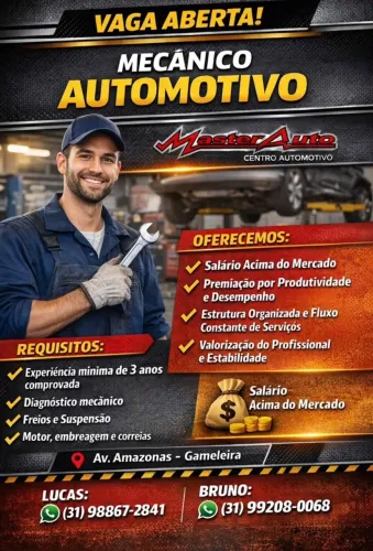 VAGA MECÂNICO AUTOMÓVEL