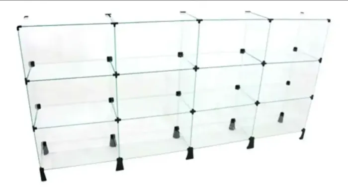 Balcão de vidro 2,00 X 1,00 X 0,30