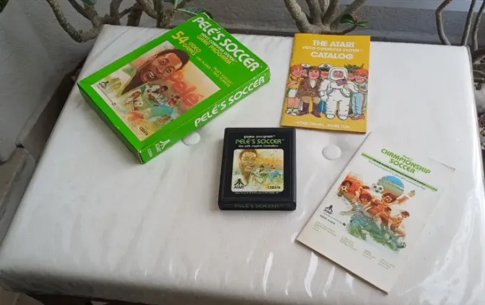 Jogo Peles Soccer Atari 2600 Completo + Catalogo Excelente