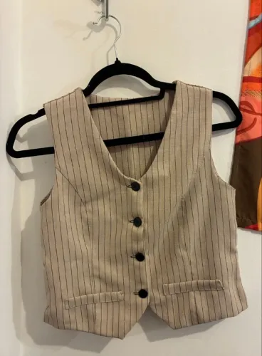 Colete vintage risca de giz