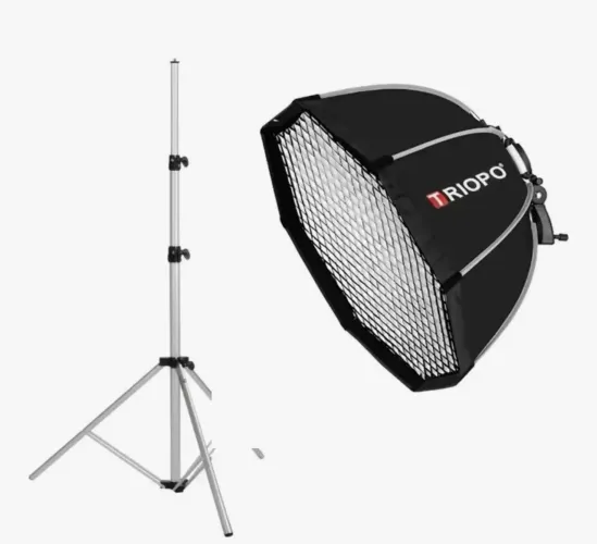 Softbox Octabox Triopo para Flash Speedlight 120 cm + Grid + Tripé