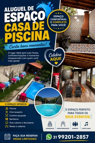 Locação casa de piscina