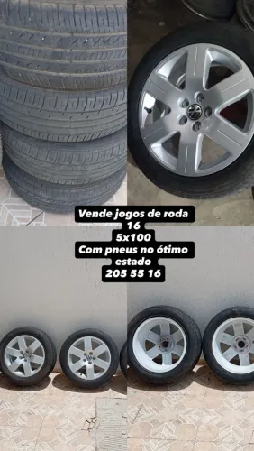  Vendo jogo de roda 16 original Volkswagen bora pneu semi novos 2 205/55/16. 2 195/55/16 