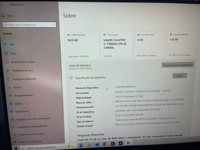Notebook gamer Dell