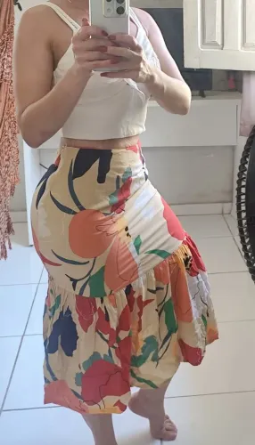 Conjunto croped e saia