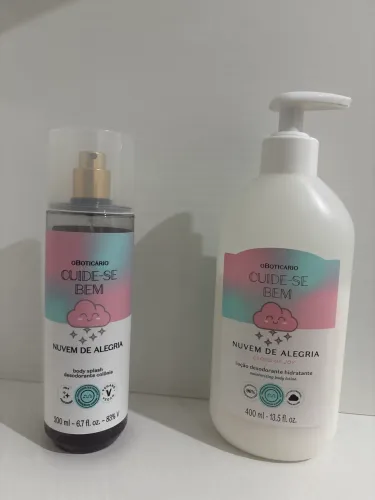 Kit Body Splash e hidratante Nuvem de alegria