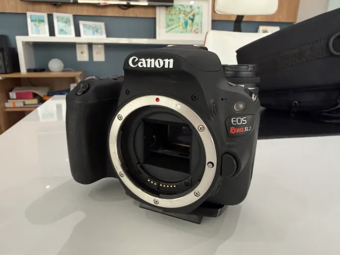 Canon SL2 + Lente 18-55mm + Lente 50mm + Brindes
