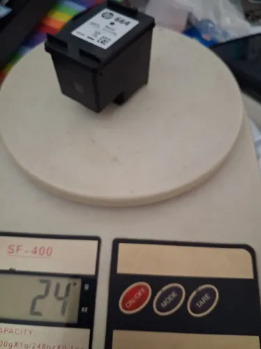 Cartucho de tinta impressora HP 664 black usado recarregado LEIA!