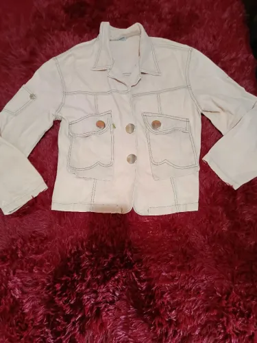 Jaqueta jeans rosa claro