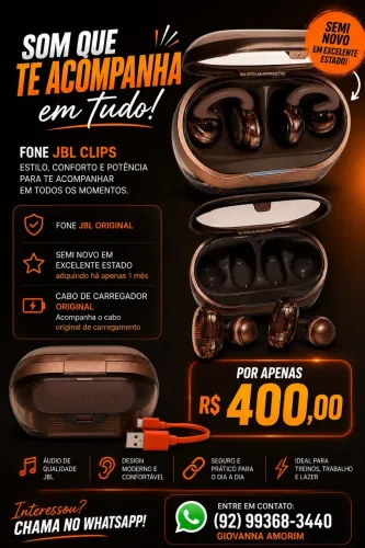 Fone JBL Clips Original - Semi Novo | Excelente Estado | R$ 400,00
