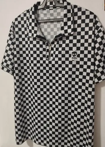 Camisa Baby Look Polo Xadrez Masculina Zero tam. M (Moda Rock Star, Emo, Pop Punk 42-44).