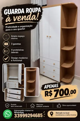Guarda roupa de solteiro e cama de casal 