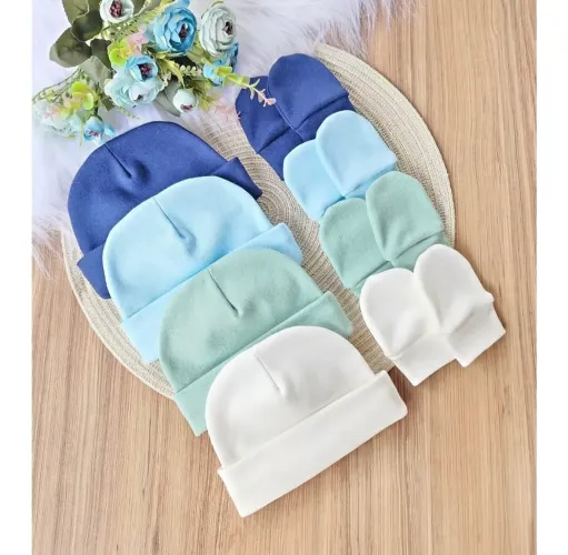 Kit 4 Toucas + 4 Pares de Luvas - Novo